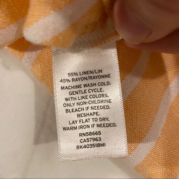 Abound Orange White Stripe Linen Tank - Picture 4 of 4